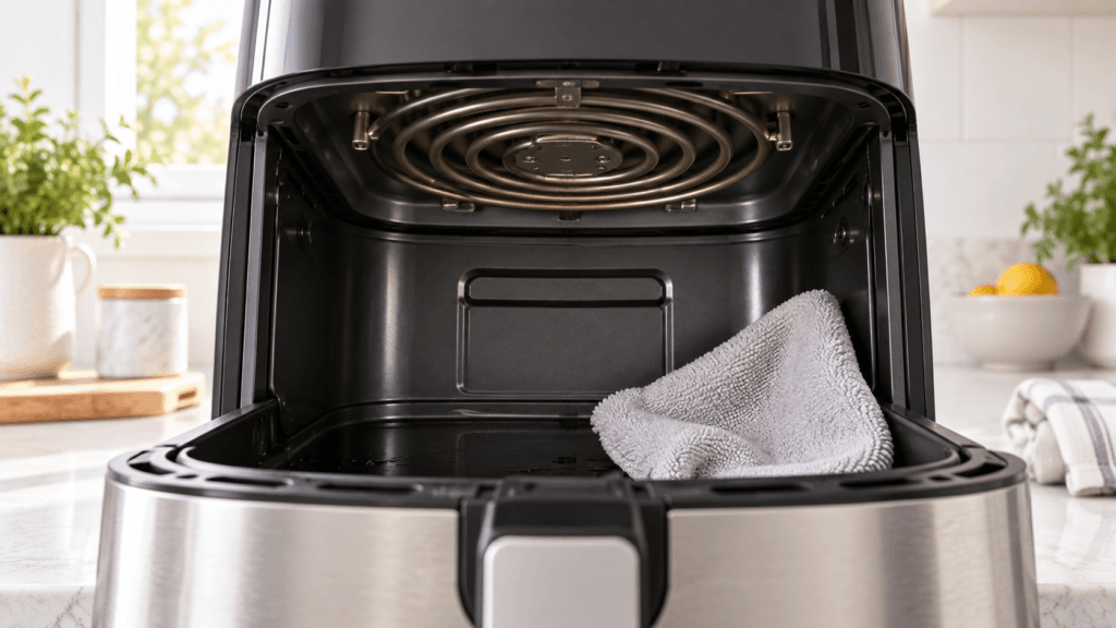 Como limpar a Air Fryer por dentro sem molhar a resistência