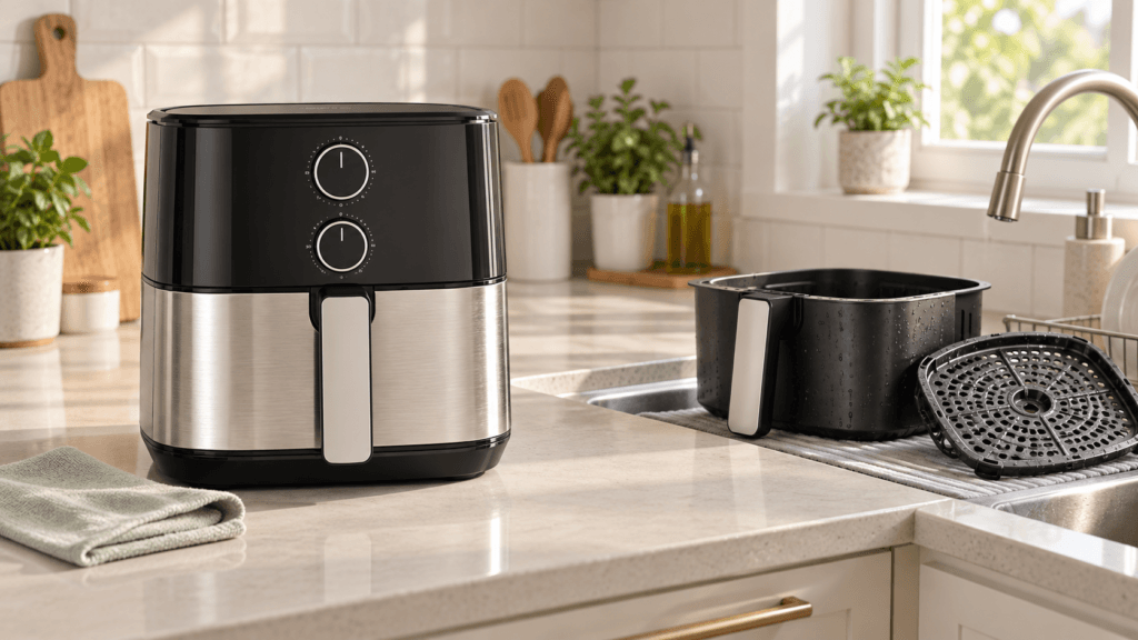 Como limpar a Air Fryer sem mergulhar o corpo elétrico em água